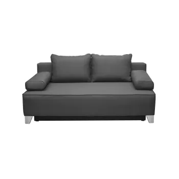 Canapea YASMIN extensibila, 3 locuri, cu arcuri si lada depozitare, gri inchis + gri antracit, 190x97x75 cm imagine