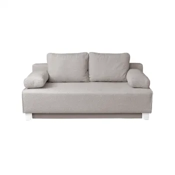 Canapea YASMIN II BUCLE extensibila, 3 locuri, cu arcuri si lada depozitare, gri cu nuante roz, 190x100x90 cm imagine