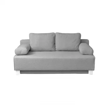 Canapea YASMIN II BUCLE extensibila, 3 locuri, cu arcuri si lada depozitare, gri deschis, 190x100x90 cm imagine