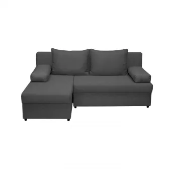 Coltar ANA extensibil, cu lada depozitare, colt interschimbabil, gri inchis, 200x140x83 cm imagine