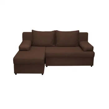 Coltar ANA extensibil, cu lada depozitare, colt interschimbabil, maro, 200x140x83 cm imagine