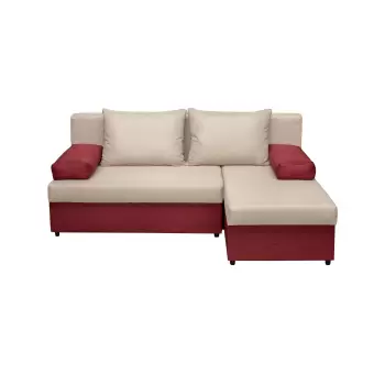 Coltar ANA extensibil, cu lada depozitare, colt interschimbabil, rosu, 200x140x83 cm imagine