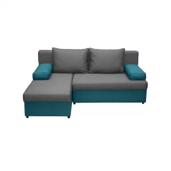 Coltar ANA extensibil, cu lada depozitare, colt interschimbabil, turcoaz + gri inchis, 200x140x83 cm imagine