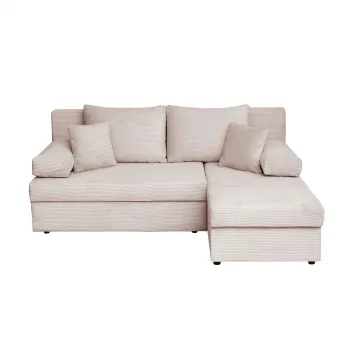 Coltar ANA LUX extensibil, cu lada depozitare, colt interschimbabil, bej, 200x140x83 cm imagine