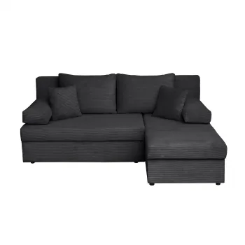 Coltar ANA LUX extensibil, cu lada depozitare, colt interschimbabil, gri inchis, 200x140x83 cm imagine