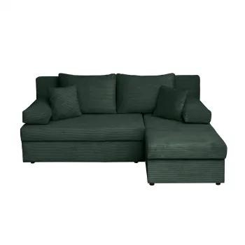 Coltar ANA LUX extensibil, cu lada depozitare, colt interschimbabil, verde smarald, 200x140x83 cm imagine