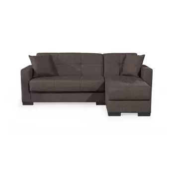 Coltar BETTY extensibil, cu lada depozitare, colt interschimbabil, maro, 212x145x80 cm imagine