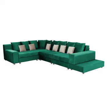 Coltar BIANCA modular, verde + crem, 250x390x80 cm imagine