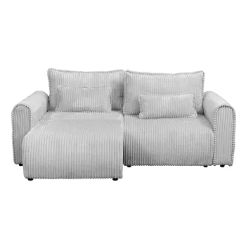Coltar Canapea extensibil BELLAGIO, cu arcuri si lada depozitare, colt interschimbabil, gri deschis, 250x125 165x95 cm imagine
