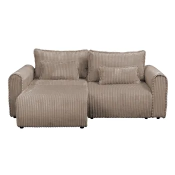 Coltar Canapea extensibil BELLAGIO, cu arcuri si lada depozitare, colt interschimbabil, maro, 250x125 165x95 cm imagine