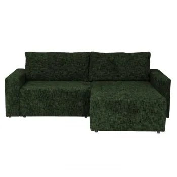Coltar DALLAS ONE extensibil, cu lada depozitare, colt interschimbabil, verde, 258x173x90 cm imagine