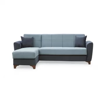 Coltar DUBLIN extensibil, cu lada depozitare, colt interschimbabil, gri, 236x146x80 cm imagine