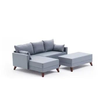 Coltar extensibil BELLA, colt dreapta, albastru, 205x140x85 cm imagine