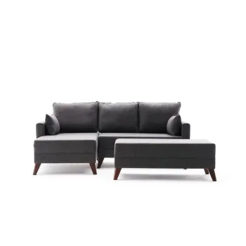 Coltar extensibil BELLA, colt dreapta, antracit, 205x81x85 cm imagine