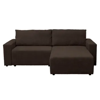 Coltar extensibil DALLAS ONE, cu lada depozitare, colt interschimbabil, maro, 258x173x90 cm imagine