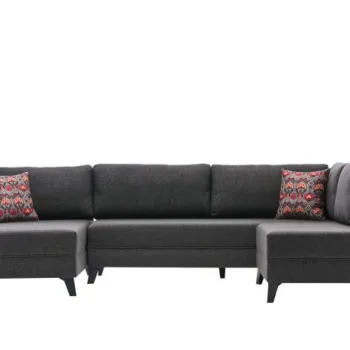 Coltar extensibil EFSUN, antracit, 300x202x78 cm imagine