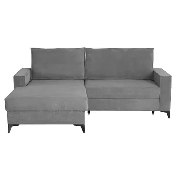 Coltar extensibil FREDERIC, cu arcuri si lada depozitare, colt dreapta, gri inchis, 235x160x95 cm imagine