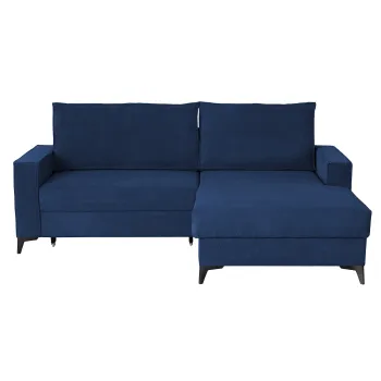 Coltar extensibil FREDERIC, cu arcuri si lada depozitare, colt stanga, albastru, 235x160x95 cm imagine