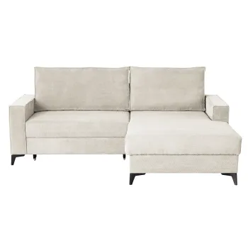 Coltar extensibil FREDERIC, cu arcuri si lada depozitare, colt stanga, bej, 235x160x95 cm imagine