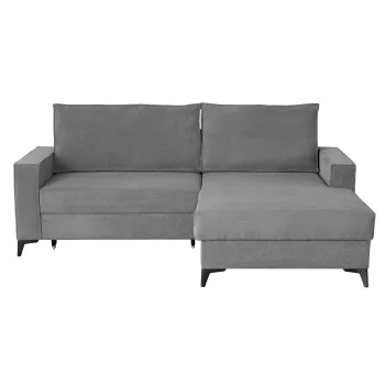 Coltar extensibil FREDERIC, cu arcuri si lada depozitare, colt stanga, gri inchis, 235x160x95 cm imagine