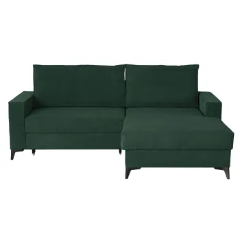 Coltar extensibil FREDERIC, cu arcuri si lada depozitare, colt stanga, verde, 235x160x95 cm imagine