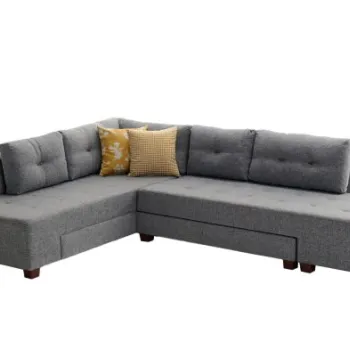 Coltar extensibil MANAMA, colt dreapta, gri, 280x206x85 cm imagine