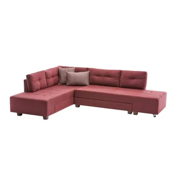 Coltar extensibil MANAMA, colt dreapta, rosu claret, 280x206x85 cm imagine