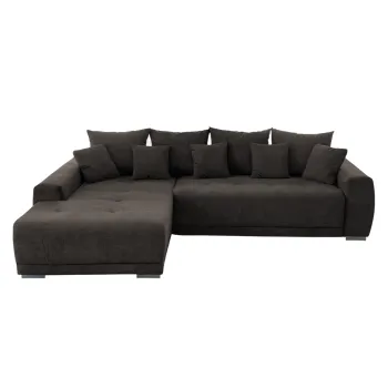 Coltar extensibil MARIBO L, cu arcuri si lada depozitare, colt dreapta, maro, 282x205x92 cm imagine