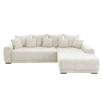 Coltar extensibil MARIBO L, cu arcuri si lada depozitare, colt stanga, bej, 282x205x92 cm imagine