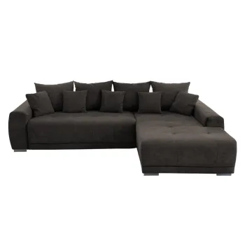 Coltar extensibil MARIBO L, cu arcuri si lada depozitare, colt stanga, maro, 282x205x92 cm imagine