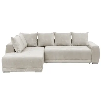 Coltar extensibil MARIBO LC, cu arcuri si lada depozitare, colt dreapta, bej, 282x205x92 cm imagine