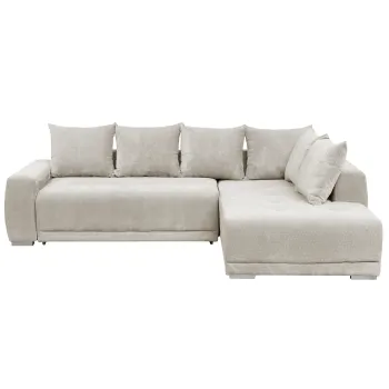 Coltar extensibil MARIBO LC, cu arcuri si lada depozitare, colt stanga, bej, 282x205x92 cm imagine