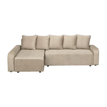 Coltar extensibil RIO, cu arcuri si lada depozitare, colt interschimbabil, bej, 235x140x83 cm imagine