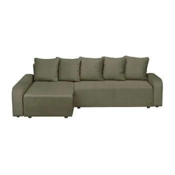 Coltar extensibil RIO, cu arcuri si lada depozitare, colt interschimbabil, kaki, 235x140x83 cm imagine