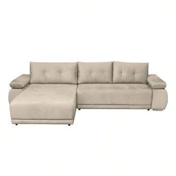 Coltar extensibil SAINT TROPEZ, cu arcuri si lada depozitare, colt interschimbabil, bej, 315x204x85 cm imagine