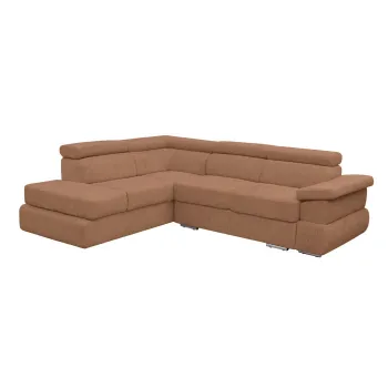 Coltar extensibil TIVOLI 2S3, cu arcuri si lada depozitare, colt dreapta, caramiziu, 285x225x90 cm imagine
