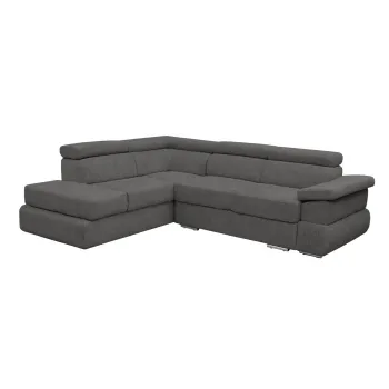 Coltar extensibil TIVOLI 2S3, cu arcuri si lada depozitare, colt dreapta, gri inchis, 285x225x90 cm imagine