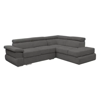 Coltar extensibil TIVOLI 2S3, cu arcuri si lada depozitare, colt stanga, gri inchis, 285x225x90 cm imagine