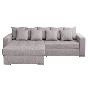 Coltar FELIX extensibil, cu arcuri si lada depozitare, colt interschimbabil, bej, 266x165x90 cm imagine