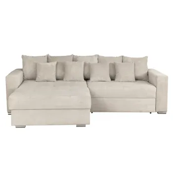 Coltar FELIX extensibil, cu arcuri si lada depozitare, colt interschimbabil, bej, 266x165x90 cm imagine