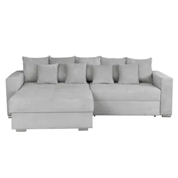 Coltar FELIX extensibil, cu arcuri si lada depozitare, colt interschimbabil, gri deschis, 266x165x90 cm imagine