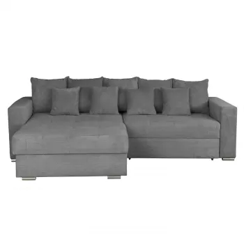 Coltar FELIX extensibil, cu arcuri si lada depozitare, colt interschimbabil, gri inchis, 266x165x90 cm imagine