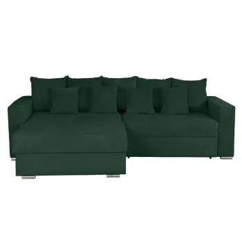 Coltar FELIX extensibil, cu arcuri si lada depozitare, colt interschimbabil, verde, 266x165x90 cm imagine