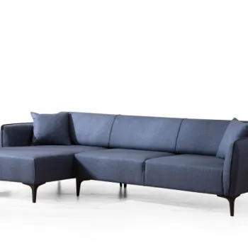 Coltar fix BELISSIMO, colt dreapta, albastru, 270x95x67 cm imagine