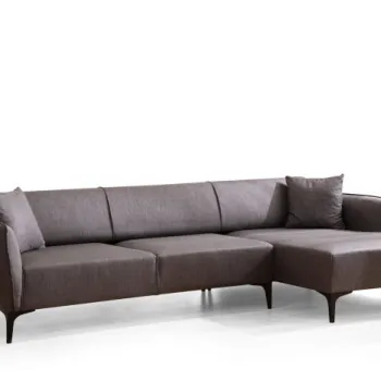 Coltar fix BELISSIMO, colt stanga, gri inchis, 270x140x67 cm imagine