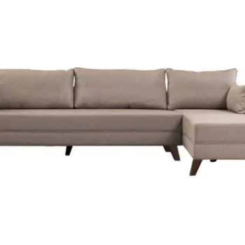 Coltar fix BELLA, colt stanga, crem, 275x165x85 cm imagine