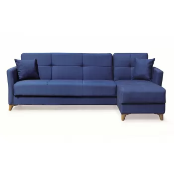 Coltar LOREN extensibil, cu lada depozitare, colt interschimbabil, gri, 240x143x85 cm imagine