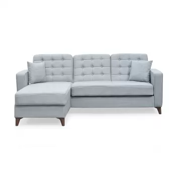 Coltar LUCIANO extensibil, cu lada depozitare, colt interschimbabil, gri, 230x145x80 cm imagine