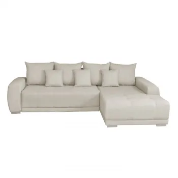 Coltar MARIBO II extensibil, cu arcuri si lada depozitare, crem, 282x205x92 cm imagine