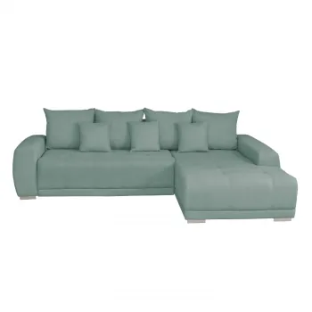 Coltar MARIBO II extensibil, cu arcuri si lada depozitare, mint, 282x205x92 cm imagine